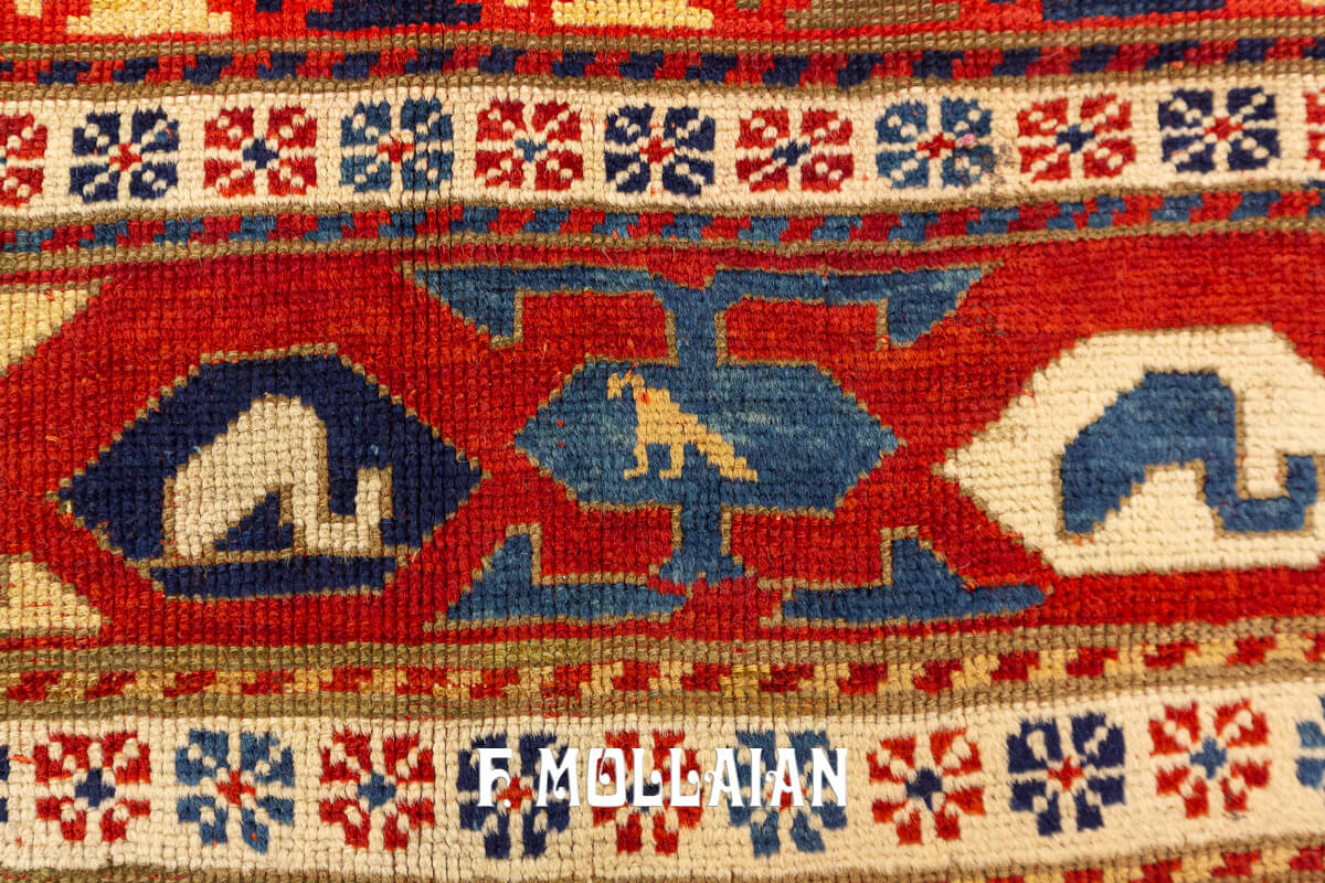 Hand-knotted Caucasian Kazak Moghan Antique Rug n°:54882943